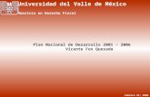 DERECHO ADMINISTRATIVO Y POLÍTICA ECONÓMICA FISCAL Plan Nacional de Desarrollo 2001 – 2006 1 Febrero 24; 2006 Universidad del Valle de México Maestría.