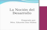 La Noción del Desarrollo Preparado por: Mtro. Eduardo Díaz Molina.