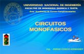 UNIVERSIDAD NACIONAL DE INGENIERÍA CIRCUITOS MONOFASICOS CIRCUITOS MONOFASICOS Ing. JORGE COSCO GRIMANEY Área Académica de Cursos Complementarios FACULTAD.