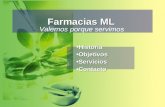 Farmacias ML Valemos porque servimos HistoriaHistoria ObjetivosObjetivos ServiciosServicios ContactoContacto.