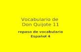 Vocabulario de Don Quijote 11 repaso de vocabulario Español 4.