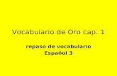 Vocabulario de Oro cap. 1 repaso de vocabulario Español 3.