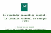 1 El regulador energético español: La Comisión Nacional de Energía (CNE) RAFAEL DURBÁN ROMERO Director de Relaciones Externas y Documentación Enero 2009.