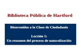 Biblioteca Pública de Hartford Bienvenidos a la Clase de Ciudadanía Lección 1: Un resumen del proceso de naturalización.