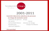 2001-2011 Inserción laboral de colectivos de personas en riesgo de exclusión social Violencia de género Droga Sin techoCárcel Comunidad Gitana Jóvenes.