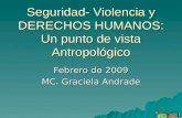 Seguridad- Violencia y DERECHOS HUMANOS: Un punto de vista Antropológico Febrero de 2009 MC. Graciela Andrade.