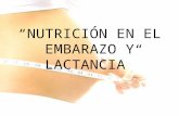 NUTRICIÓN EN EL EMBARAZO Y LACTANCIA. NUTRICIÓN DURANTE EL EMBARAZO Cuando está embarazada comer alimentos saludables es más importante que nunca. Sin.