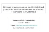 Normas Internacionales de Contabilidad y Normas Internacionales de Información Financiera en Colombia Eduardo Alfredo Posada Peñate Contador Público Email.