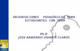 ORIENTACIONES PEDAGÓGICAS PARA ESTUDIANTES CON TDAH Ph.D JOSE ARMANDO VIDARTE CLAROS.