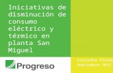 Iniciativas de disminución de consumo eléctrico y térmico en planta San Miguel Alejandro Flores Septiembre 2012.