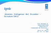 Jóvenes Indígenas del Ecuador - Octubre/2012 Luis Quishpi B. Gobernabilidad Democrática Comunidad de Práctica - COP México DF, México Oct. 16 – 17, 2012.