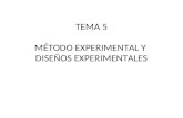 TEMA 5 MÉTODO EXPERIMENTAL Y DISEÑOS EXPERIMENTALES.