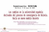 Fidel Corcuera Manso UNIVERSIDAD de ZARAGOZA Palma de Mallorca 8/5/03 Los cambios en la universidad española derivados del proceso de convergencia de Bolonia.