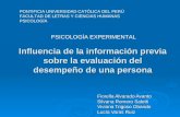 Influencia de la información previa sobre la evaluación del desempeño de una persona Fiorella Alvarado Avanto Silvana Romero Saletti Viviana Trigoso Obando.
