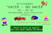 ACTIVIDADES HACER – NO HACER GO – NO GO Recomendado para Educación Infantil Elaborada por Jesús Jarque García, pedagogo Pulsa la barra de espacio o haz.