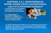 SUBTEMA 2.4.1. BIODIVERSIDAD, DESDE GENES HASTA ECOSISTEMAS, ¿Que es la diversidad biológica? La biodiversidad es la totalidad de los genes, las especies.