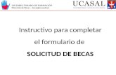 VICERRECTORADO DE FORMACIÓN Dirección de Becas – becas@ucasal.net Instructivo para completar el formulario de SOLICITUD DE BECAS.