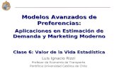 Modelos Avanzados de Preferencias: Aplicaciones en Estimación de Demanda y Marketing Moderno Clase 6: Valor de la Vida Estadística Luis Ignacio Rizzi Profesor.