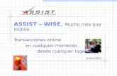 ASSIST – WISE. Mucho más que mobile. Transacciones online en cualquier momento desde cualquier lugar. Junio 2003.