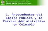 1. Antecedentes del Empleo Público y la Carrera Administrativa en Colombia Departamento Administrativo de la Función Pública República de Colombia Departamento.