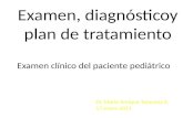 Examen, diagnósticoy plan de tratamiento Dr. Mario Enrique Taracena E. 17 enero 2011 Examen clínico del paciente pediátrico.