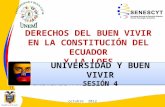 DERECHOS DEL BUEN VIVIR EN LA CONSTITUCIÓN DEL ECUADOR Y LA LOES EDUCACIÓNSUPERIOR NO UNIVERSITARIA octubre 2012 UNIVERSIDAD Y BUEN VIVIR UNIVERSIDAD Y.