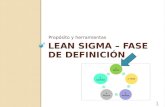 LEAN SIGMA – FASE DE DEFINICIÓN Propósito y herramientas 1.