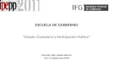 ESCUELA DE GOBIERNO Estado, Ciudadanía y Participación Política Docente: Mgt. Matías Bianchi 10 y 11 Septiembre 2010.