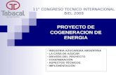 PROYECTO DE COGENERACION DE ENERGIA INDUSTRIA AZUCARERA ARGENTINA LA CAÑA DE AZUCAR DRIVERS DEL PROYECTO COGENERACIÓN ASPECTOS TÉCNICOS IMPLEMENTACIÓN.