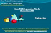 PresentacióN N°11 Psu De MatemáTica   Clase 11 De Potencias