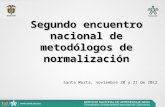 Segundo encuentro nacional de metodólogos de normalización Santa Marta, noviembre 20 y 21 de 2012.