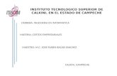 INSTITUTO TECNOLOGICO SUPERIOR DE CALKINI, EN EL ESTADO DE CAMPECHE CARRERA: INGENIERIA EN INFORMATICA MATERIA: COSTOS EMPRESARIALES MAESTRO: M.C. JOSE.