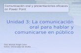 Unidad 3: La comunicación oral para hablar en público