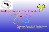 Radiaciones Ionizantes Programa Control de Radiaciones Ing. Luis Bermúdez Jiménez.