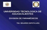 UNIVERSIDAD TECNOLOGICA DE AGUASCALIENTES DIVISION DE PARAMÈDICOS TSU EDUARDO ZAPATA LARA.