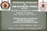 UNIVERSIDAD MICHOACANA DE SAN NICOLÁS DE HIDALGO FACULTAD DE DERECHO Y CIENCIAS SOCIALES DIVISIÓN DE ESTUDIOS DE POSGRADO MAESTRÍA EN DERECHO MTRA. MARIBEL.