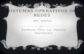 SISTEMAS OPERATIVOS DE REDES 4M1 - Sistemas Profesor: MSc. Lic. Marcos Hernández.