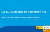 GT 52. Subgrupo de Formación Vial Sexta Reunión: conclusiones y próximos pasos.