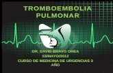 TROMBOEMBOLIA PULMONAR DR. DAVID BRAVO OREA 15/MAYO/2012 CURSO DE MEDICINA DE URGENCIAS 3 AÑO.