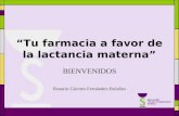 Tu farmacia a favor de la lactancia materna BIENVENIDOS Rosario Cáceres Fernández-Bolaños.