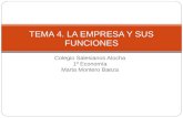 Colegio Salesianos Atocha 1º Economía Marta Montero Baeza TEMA 4. LA EMPRESA Y SUS FUNCIONES.