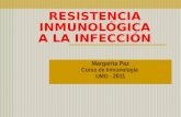 RESISTENCIA INMUNOLÓGICA A LA INFECCIÓN Margarita Paz Curso de Inmunología UMG - 2011.