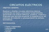 CIRCUITOS ELÉCTRICOS OBJETIVO GENERAL Resolver y diseñar circuitos eléctricos básicos empleando sus leyes y principios fundamentales, generando una actitud.