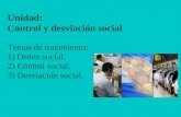 Unidad: Control y desviación social Temas de tratamiento: 1) Orden social. 2) Control social. 3) Desviación social.