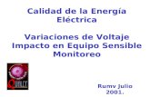 Calidad de la Energía Eléctrica Variaciones de Voltaje Impacto en Equipo Sensible Monitoreo Rumv Julio 2001.