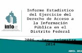Informe Estadístico del Ejercicio del Derecho de Acceso a la Información Pública en el Distrito Federal 2006 - 1er. trimestre 2014 A BRIL 2014.