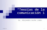 06/06/2014 1 Teorías de la comunicación 1 Dr. Alejandro Acuña Limón.