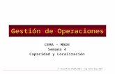 GESTION DE OPERACIONES – Ing Pedro del Campo 1 Gestión de Operaciones CEMA – MADE Semana 4 Capacidad y Localización.