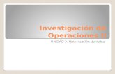 Investigación de Operaciones II UNIDAD 5. Optimización de redes.