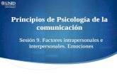 Principios de Psicología de la comunicación Sesión 9. Factores intrapersonales e interpersonales. Emociones.